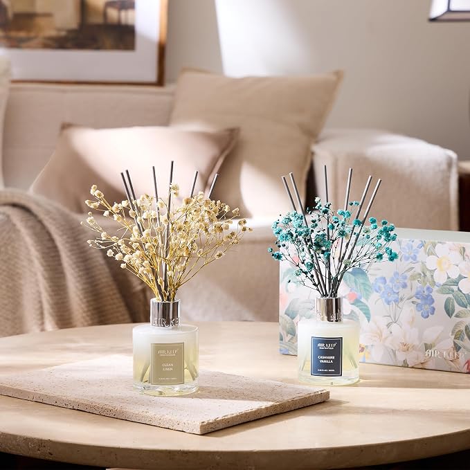 Reed Diffuser 3.38 oz 2pk, Clean Linen/Cashmere Vanilla Scented Reed Diffuser - Image 2