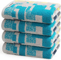 4-Pack Cotton Hand Towels for Bathroom, Hanging Loops, Geometric Pattern | by SEMAXE