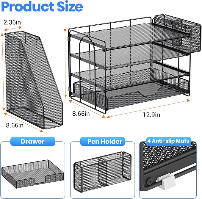 Desk Organizers and Accessories, 4-Tier Desktop File Organizer - Image 2