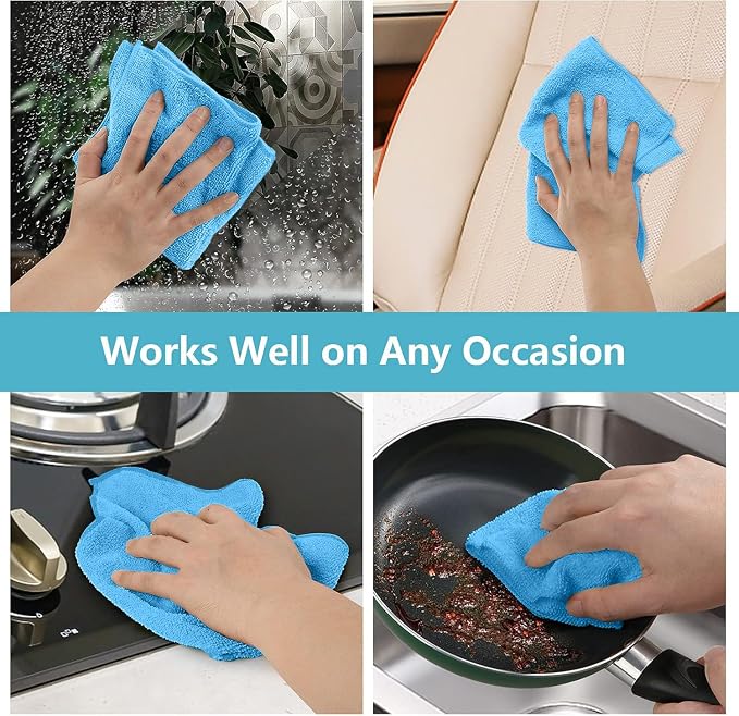 HOMEXCEL 100PK Microfiber Cleaning Cloth, Cleaning Rag - Image 5