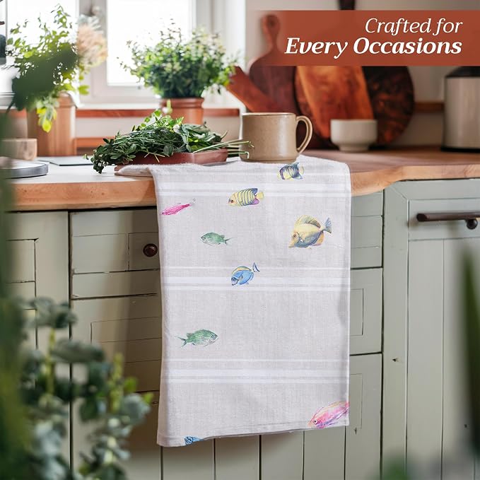 Maison d' Hermine Kitchen Towels Set of 3 Reusable 100% Cotton 27.50" x 20" - Image 6