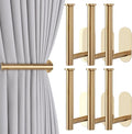 Groleca Adhesive Curtain Holdbacks No Drill Curtain Tiebacks, 6 Pack, Metal by GROLECA