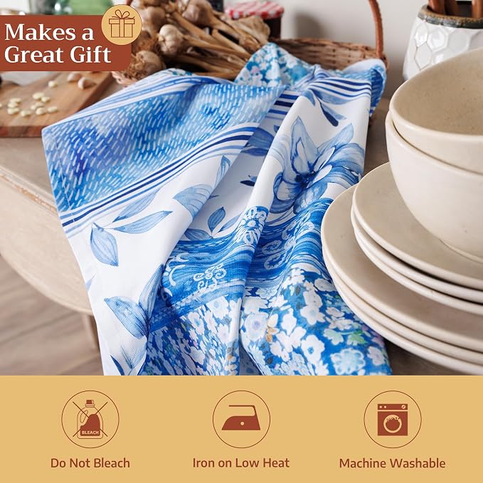 Maison d' Hermine Kitchen Towels Set of 3 Reusable 100% Cotton 27.50" x 20" - Image 5