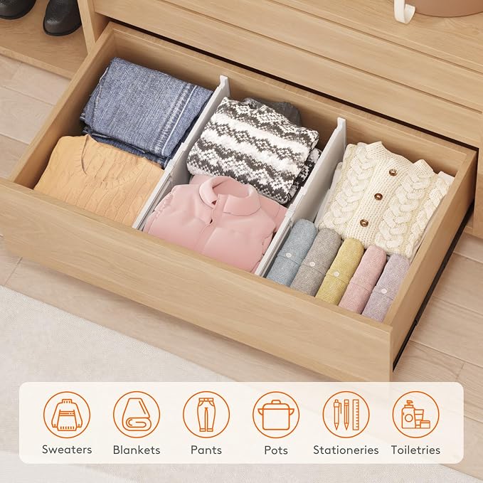 Lifewit 8" Tall Drawer Dividers, Adjustable Deep Drawer Organizer Clothes | 8 - Image 9