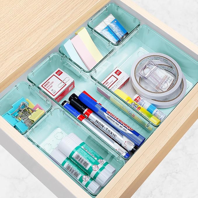 16 PCS Drawer Organizer Set, 5 Size Bathroom and kitchen organizer Trays | - Image 6