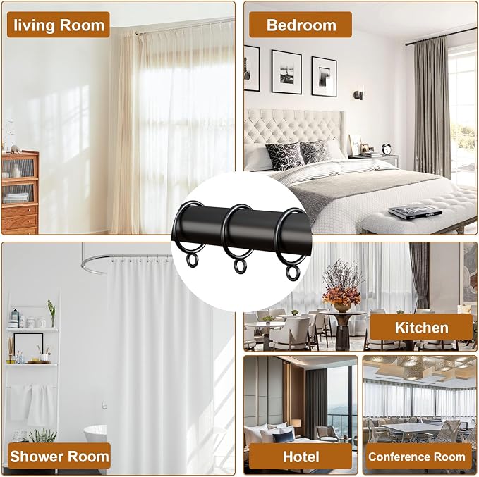 50 Packs Black Metal Curtain Rings - Image 7