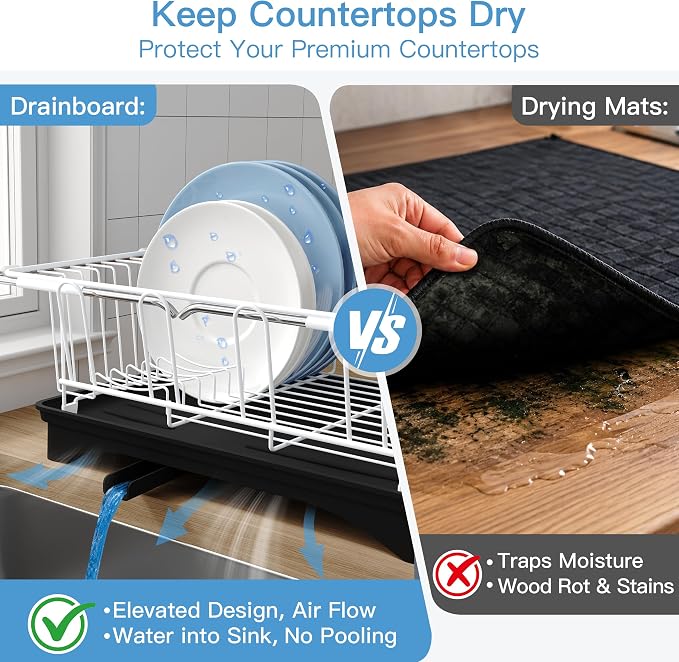 JASIWAY White Dish Drying Rack in Sink - Image 4