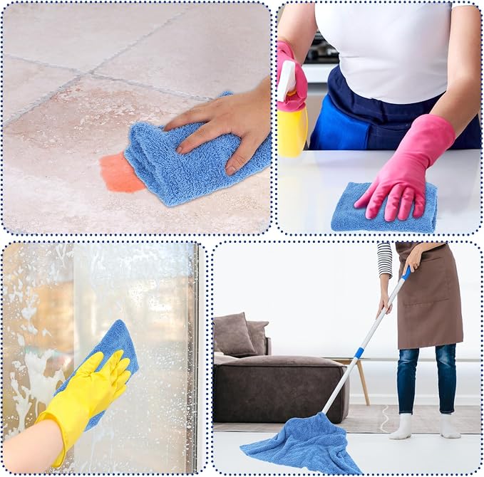 5 PCS Extra Large Microfiber Cleaning Cloth 30"x20", Washable Reusable Floor - Image 7