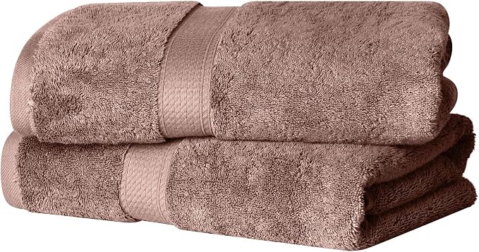 Superior Egyptian Cotton Plush Absorbent, Bath Towel Set of 2, Muted Mauve | - Image 2