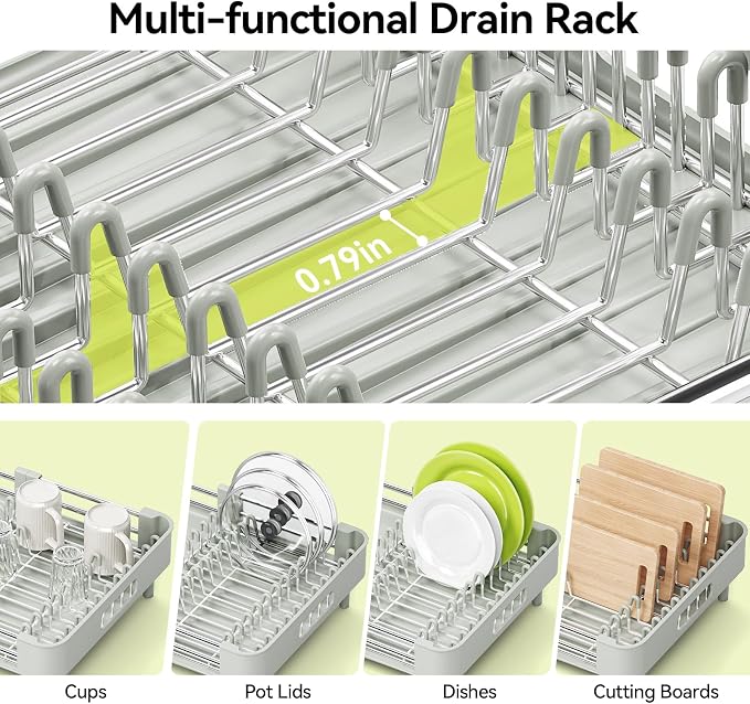 Urackify Extendable Stainless Dish Drying Rack - Image 5