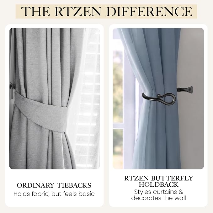 RTZEN Metal Curtain Tiebacks, Drapery Holders - Image 8