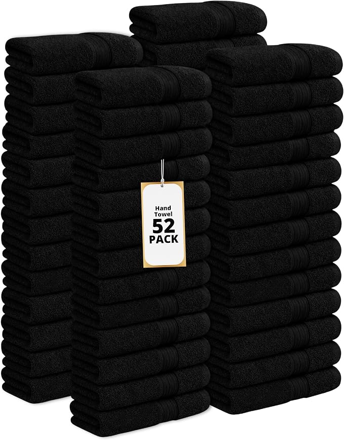 Ample Decor 100% Cotton Hand Towels 18x28 Inches, 600 GSM, Soft & Absorbent by AmpleDecor