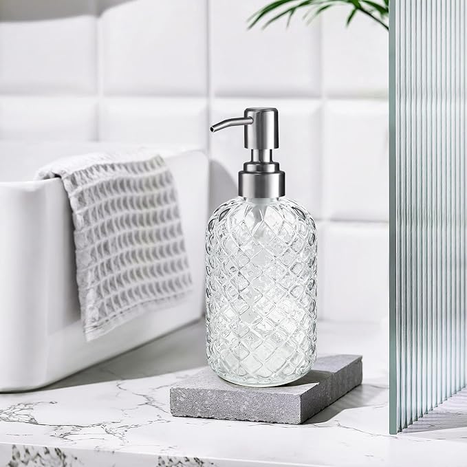 Kaishun 14 OZ Refillable Glass Soap Dispenser - Image 6