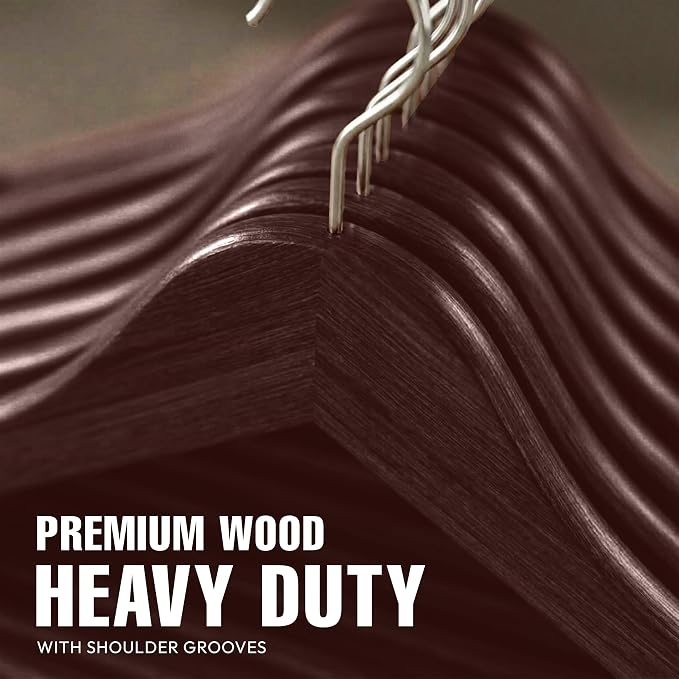 Utopia Home Wooden Hangers 20 Pack – Slim Suit Hangers Vintage | 360° rotatable - Image 6
