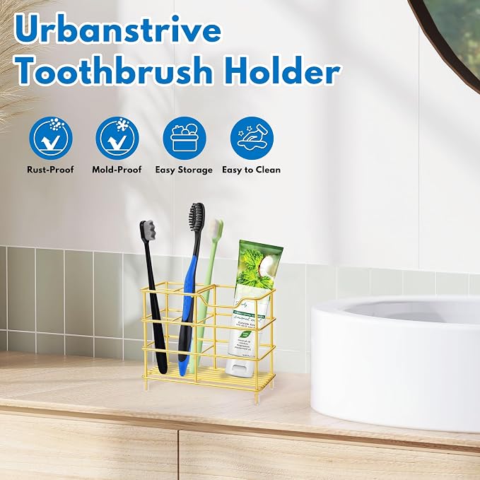 Urbanstrive 304 Stainless Steel Bathroom Toothbrush Holder Toothpaste Holder - Image 8