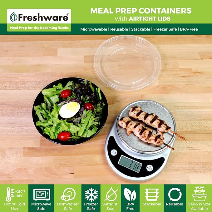 Freshware Meal Prep Bowl Containers Plastic Bowls - Image 2