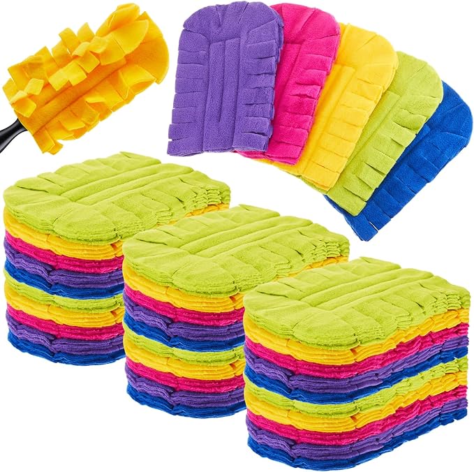 Zubebe 30 Pcs Reusable Duster Refills Fleece, Dark Color | Soft Polyester Fiber by Zubebe