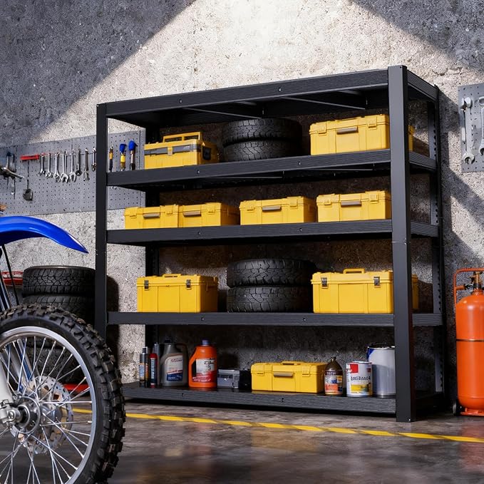 Garage Shelving Unit, Heavy Duty Storage Shelves, 24" D x 55" W x 84" H, Adjustable Metal Rack, Industrial Shelving for Basement, Garage, Basement