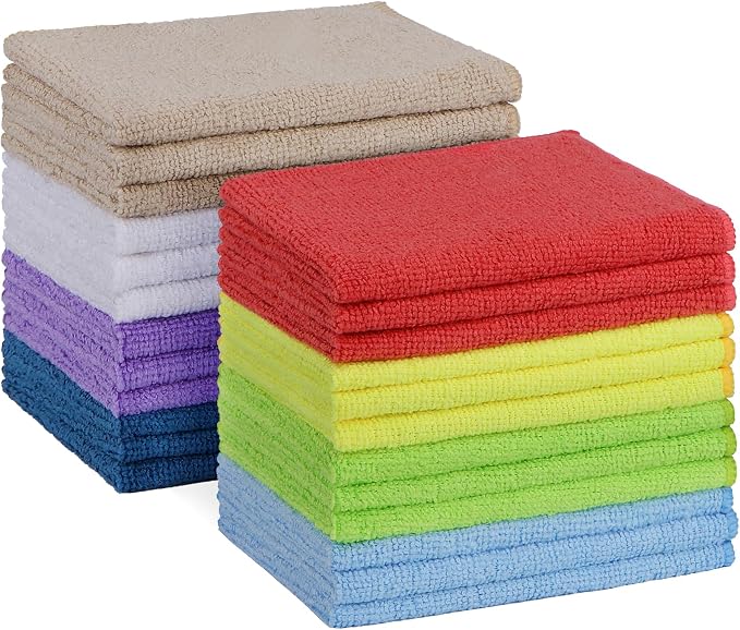 HOMEXCEL Microfiber Cleaning Cloth, 24 Pack Cleaning Rags by HOMEXCEL