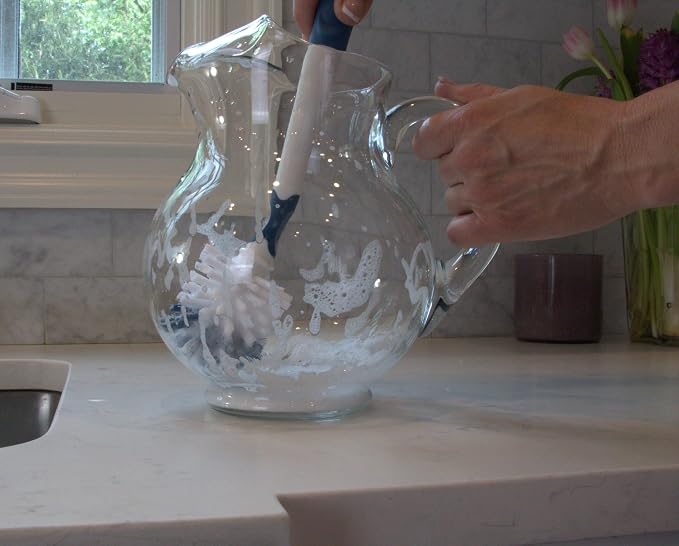 Unger 12.7” Flexible Glass and Bottle Scrub Brush, Extra-Long, Non-Scratch - Image 2
