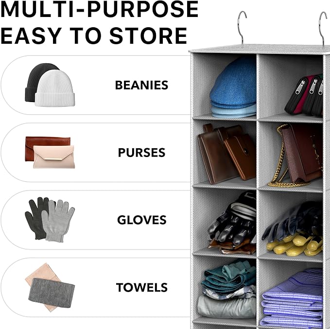 Simple Houseware 20 Section Shelves Hanging Shoes Organizer, 10 Tier, Holds Up - Image 7