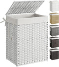 SONGMICS Laundry Hamper with Lid, 23.8 Gal Synthetic Rattan by Unknown