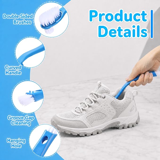 2Pcs 10in Shoes Cleaning Brushes, Double Sided Shoe Sole Cleaner Insider Shoe - Image 4
