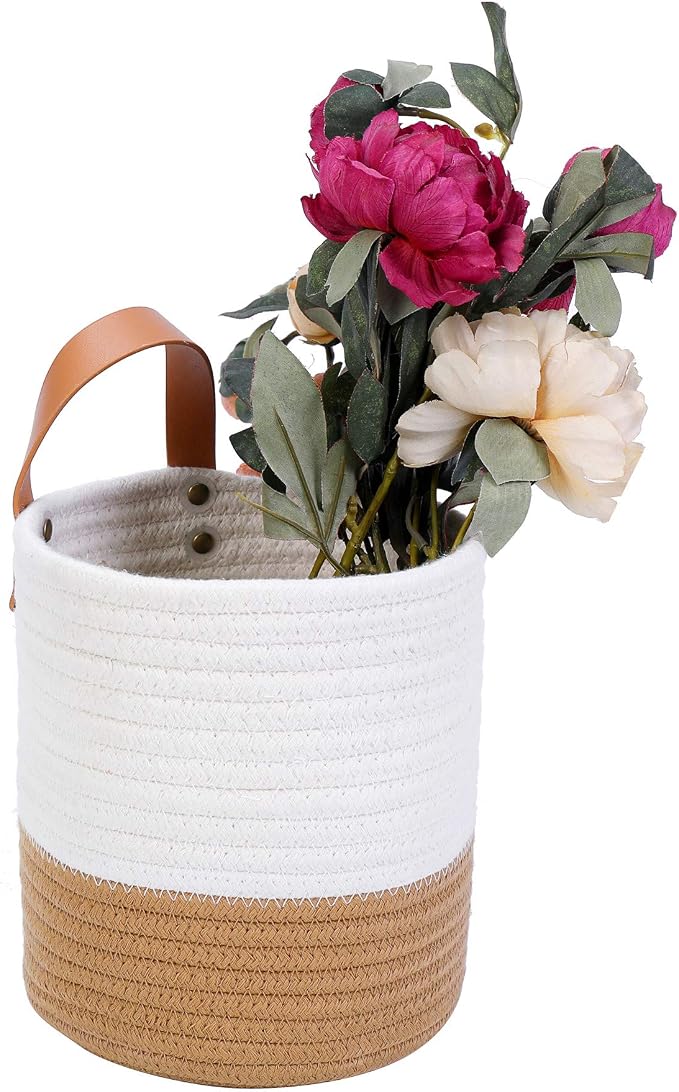 Wall Hanging Storage Basket, Woven Plant Holder - Image 2