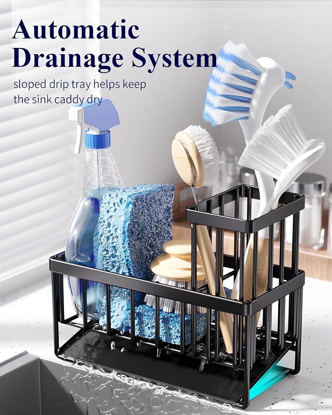 Kitsure Sponge Holder for Kitchen Sink, 7.9"x3.7"x6.2" - Image 5