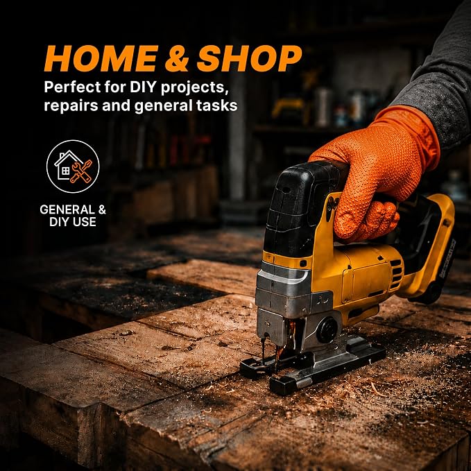 TitanFlex Heavy Duty Industrial Orange Nitrile Gloves, Gloves Disposable Latex - Image 8