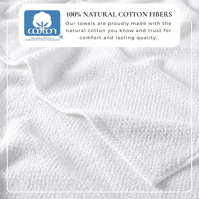 Great Bay Home 100% Cotton 12-Pack 13x13 Wash Cloth - Image 3
