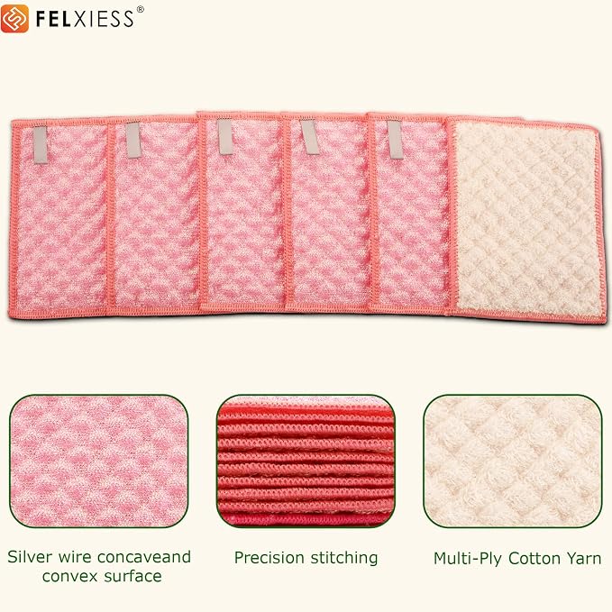 Pink Microfiber Scrubbing Pads, Non-Scratch - Image 8