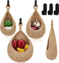 Honeydak 3 Hanging Baskets, Light Linen, Cotton Rope by Honeydak