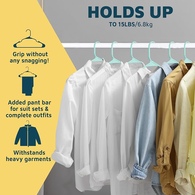 Lifemaster Plastic Clothes Hangers – Heavy Duty Hanger Set, - Image 11