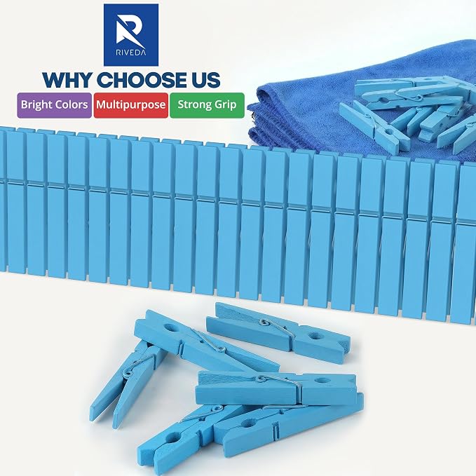 50pcs Colored Wooden Clothes Pins, Clothespins - Image 7