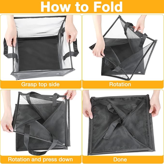 Zopeal 1 Pack Collapsible Mesh Laundry Basket, Single-layer | 13 Inch Square - Image 3