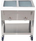 Kratos Commercial Mobile Electric Steam Table/Hot Food Table, 2 Wells, Stainless Steel, NSF 120V (28W-196)