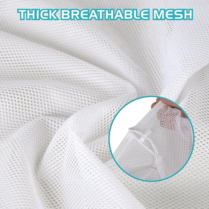 2-Pack Large Mesh Laundry Bag, 24x36 Inch White - Image 7