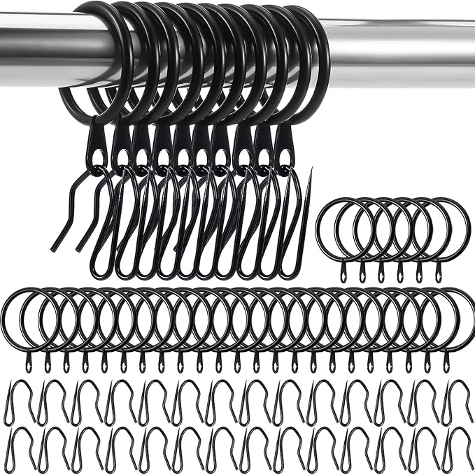 30 Pieces Metal Drapery Curtain Rings Curtain Hanging Rings and 30 Pieces Metal by DHYLRICHER