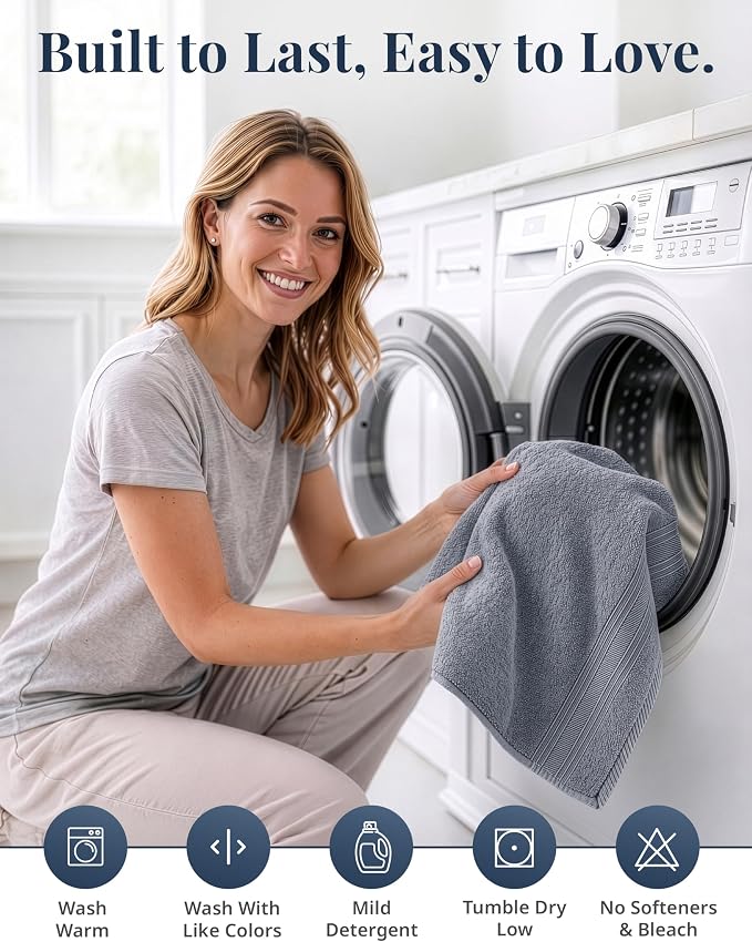 LANE LINEN Bath Hand Towels 100% Cotton 6 Pack 16x28 - Image 7