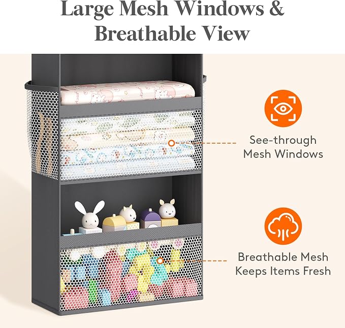 Lifewit 5 Tier Over the Door Organizer, Diaper Hanging Storage - Image 4