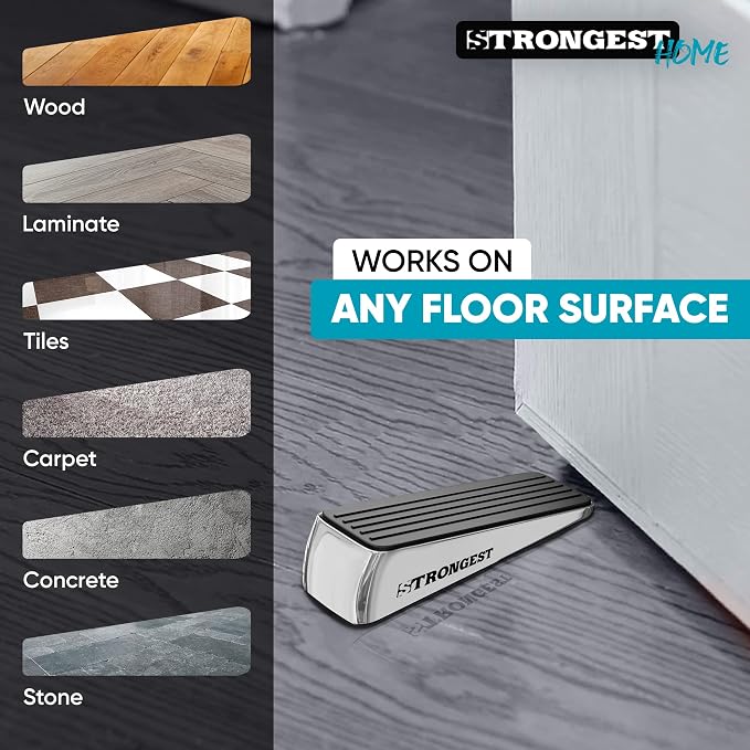 Stoppers for Bottom of Door – Heavy Duty Metal Rubber Door Stopper, Non-Slip - Image 4