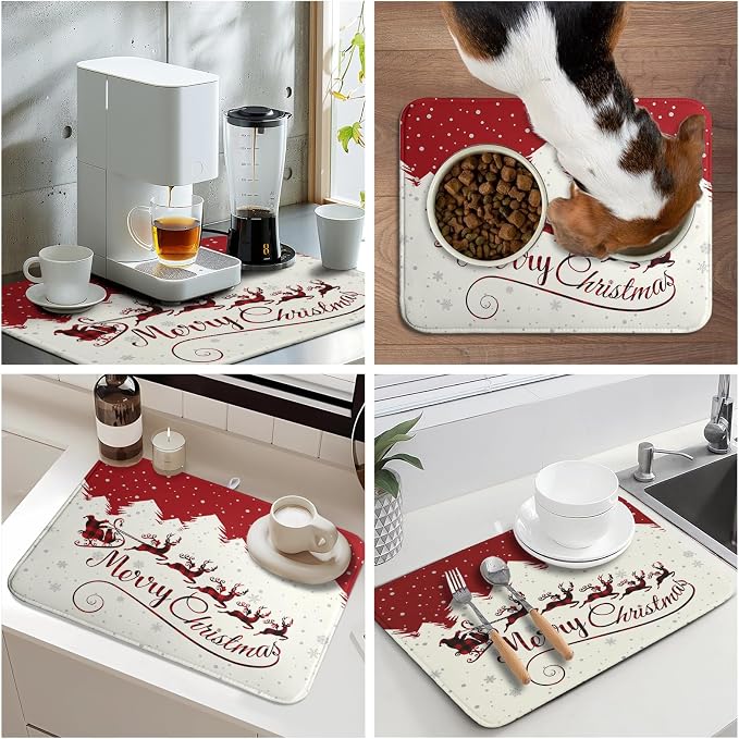 Christmas Moose Dish Drying Mat 18x24 - Image 9