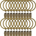 20 Pack Curtain Rings with Clips 1.5" Interior Diameter, Metal Drapery Clips by LULARINE