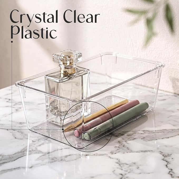 KICHLY 25-Piece Clear Drawer Organizer Set – Multi-Size Storage Trays | Bathroom - Image 3