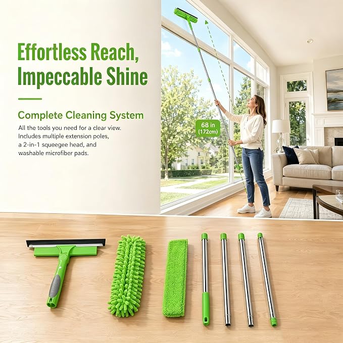 2-in-1 Window Cleaner Tool, Scrubber - Image 3