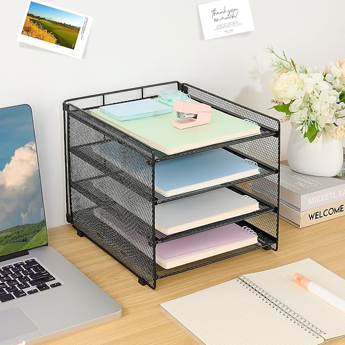 OPNICE Desk Organizer, 4-Tier Paper Organizer Letter Tray, Office Desk - Image 6
