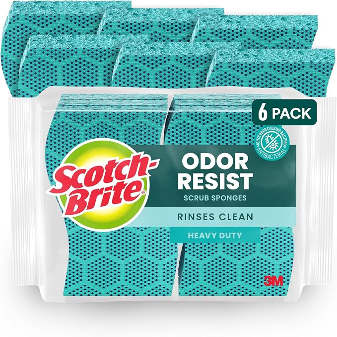 Scotch-Brite Odor Resist Heavy Duty Scrub Sponge, Dishwasher-Safe Kitchen by Unknown