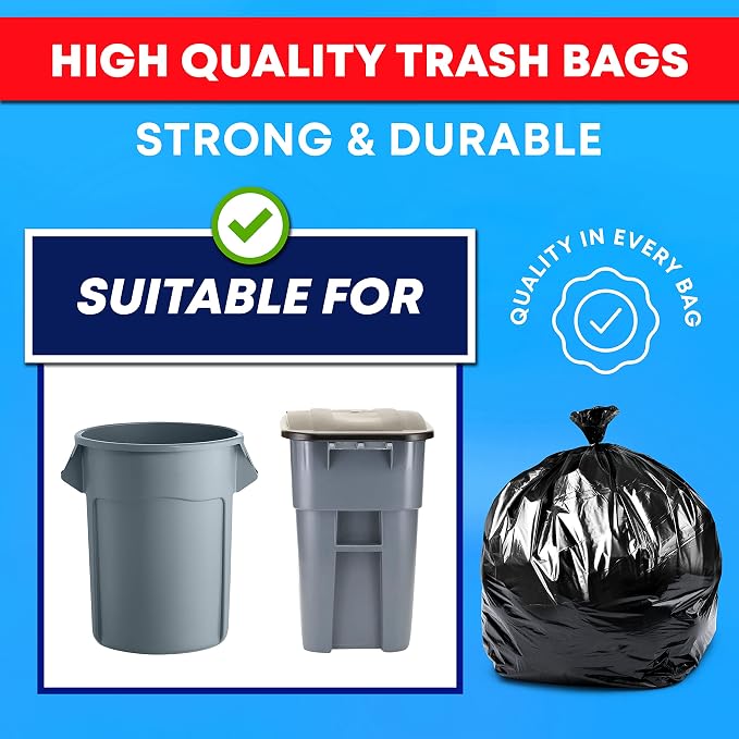 Tasker Contractor Garbage Bags 55 Gallon 3 Mil Heavy Duty 60 Gal Contractor - Image 3