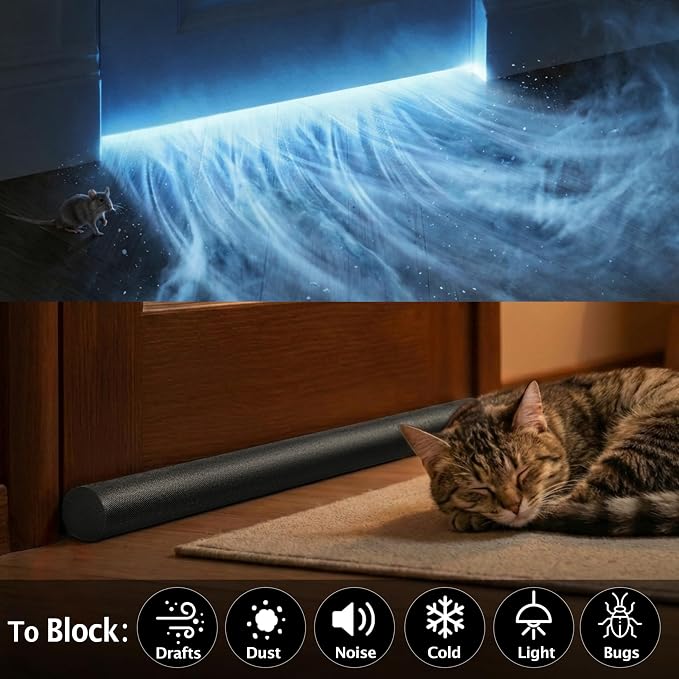 MAXTID 32" Black Door Air Draft Stopper, Wind Blocker - Image 3